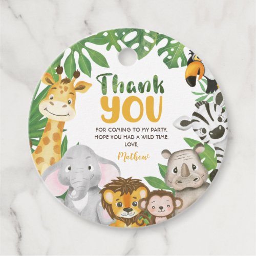 Safari Wild one or Two wild Birthday Jungle Favor Tags