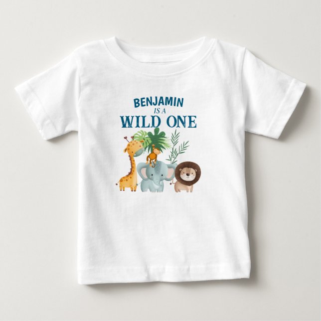 Safari Wild One shirt Baby boy (Front)