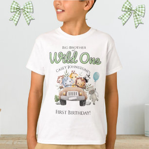Safari Wild One Watercolor 1st Birthday with Title T-Shirt