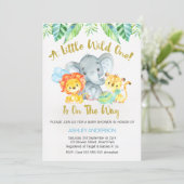 Safari Wild One Watercolor Baby Shower Invitation (Standing Front)