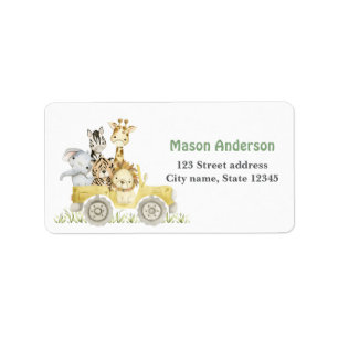 Safari Wild One Watercolor Birthday Label