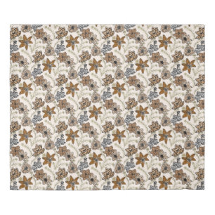 Safari Wildflowers - Modern Animal Print Floral Duvet Cover