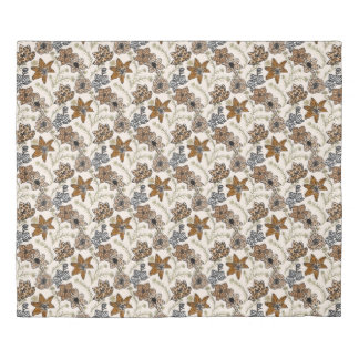 Safari Wildflowers - Modern Animal Print Floral Duvet Cover