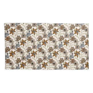 Safari Wildflowers - Modern Animal Print Floral Pillow Case