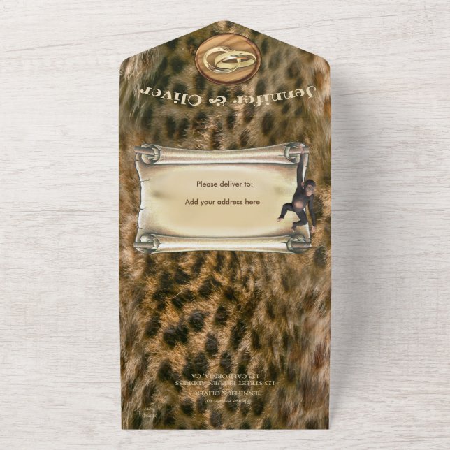 Safari Wildlife All in One Wedding Invite (Outside)