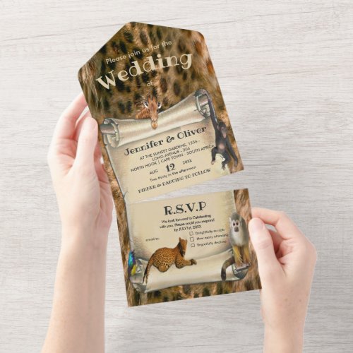 Safari Wildlife All in One Wedding Invite