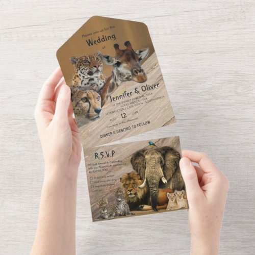 Safari Wildlife All in One Wedding Invite