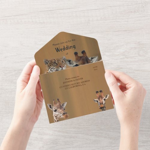 Safari Wildlife All in One Wedding Invite