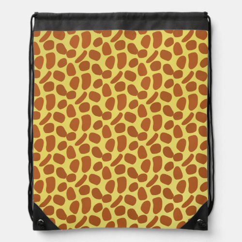 Safari wildlife animal yellow giraffe Skin Pattern Drawstring Bag