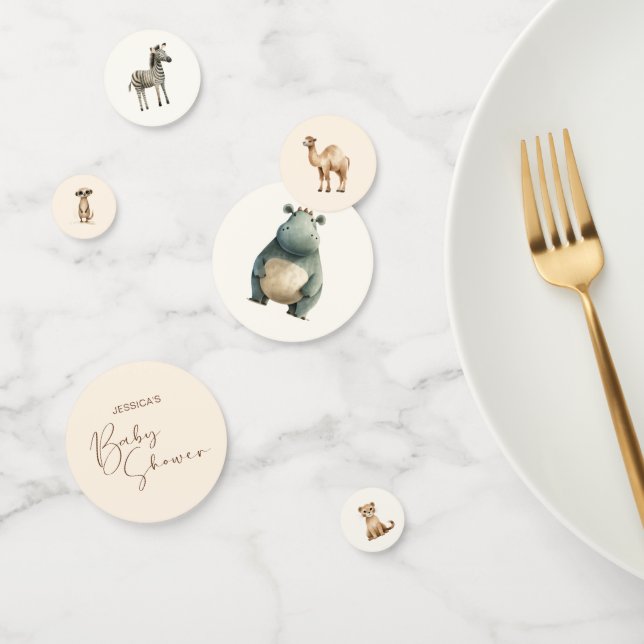 Safari Wildlife Cute Animals Baby Shower Confetti (Group)