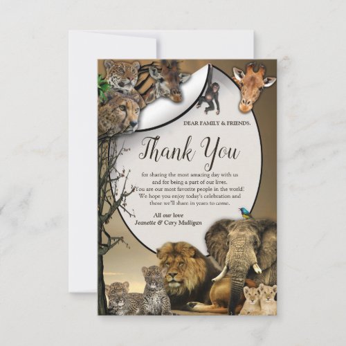 Safari Wildlife Thank You card