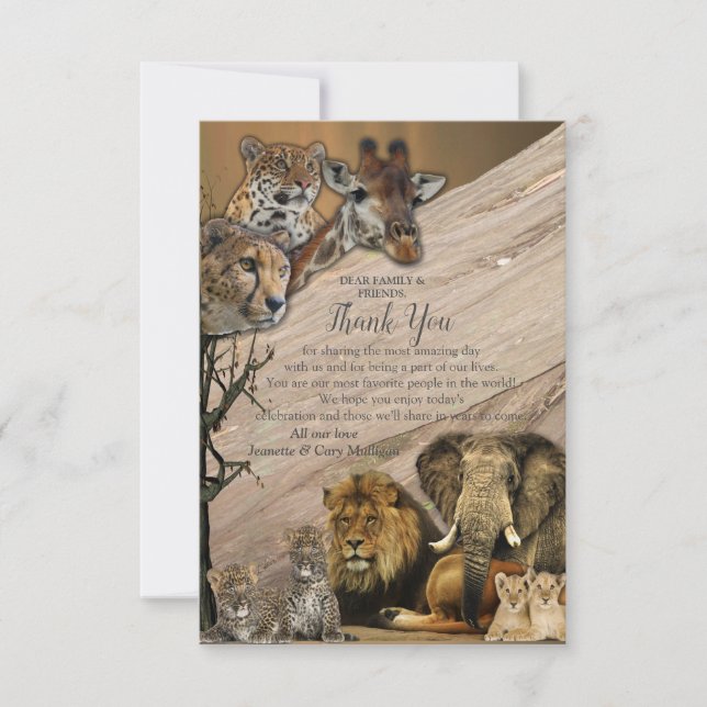 Safari Wildlife Thank You Card (Front)