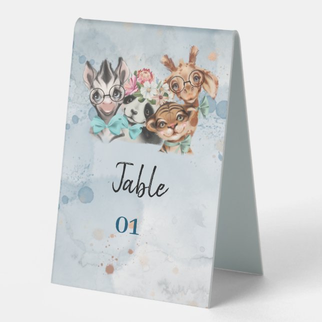 Safari wildone baby shower Table Tent Sign (Front)