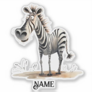 Safari Zebra Personalized Sticker