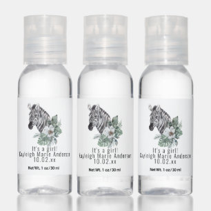 Safari Zebra Tropical Gender Neutral Baby Shower Hand Sanitizer