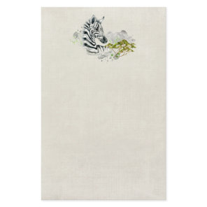 Safari Zebra Wild Exotic Animal In Watercolors Stationery
