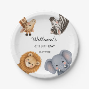 Safari Zoo Animals Birthday Party Paper Plates