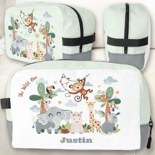 Safari ZOO Animals The Wild One Boy Lunch Box Dopp Kit