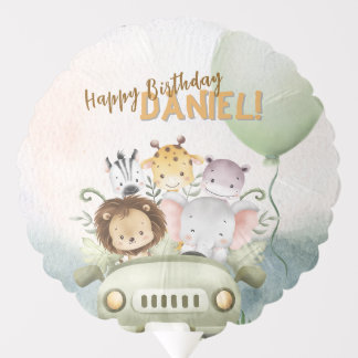 Safari Zoo Birthday Balloon (Medium)