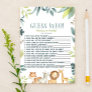 Safari Zoo Wild Animal Guess Who! Baby Shower Game Stationery