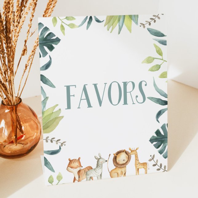 Safari Zoo Wild Jungle Animals Party Favors Table Pedestal Sign (Creator Uploaded)