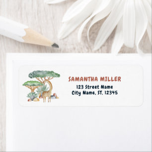 Safary Animals Baby Shower Gift Party Label