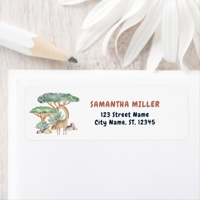 Safary Animals Baby Shower Gift Party Label (Insitu)
