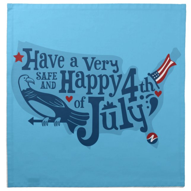 Safe And Happy 4th Of July Napkin (Front)