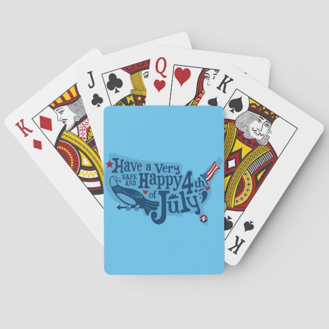 Safe And Happy 4th Of July Poker Cards (Back)