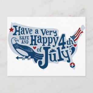 Safe And Happy 4th Of July Postcard
