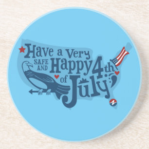 Safe And Happy 4th Of July Sandstone Coaster