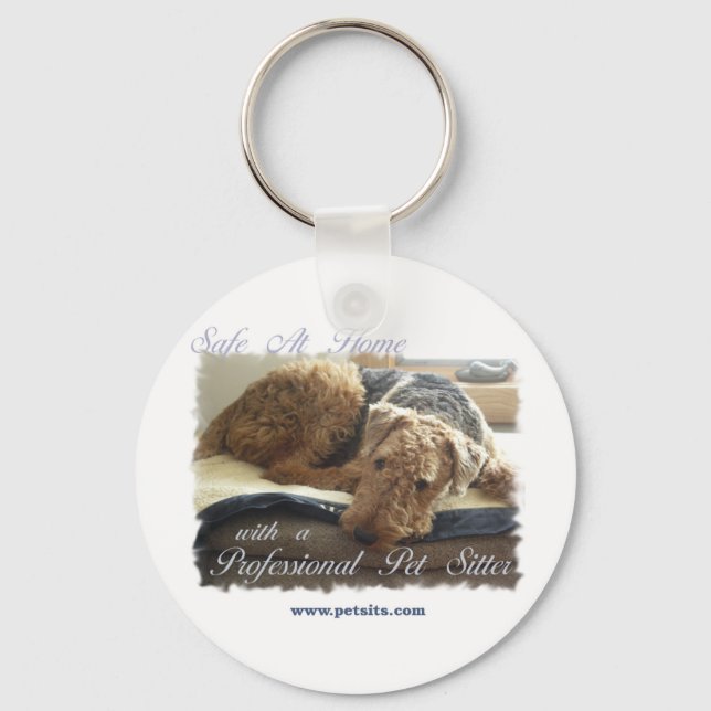 Safe At Home with a Professional Pet Sitter Keychain (Front)