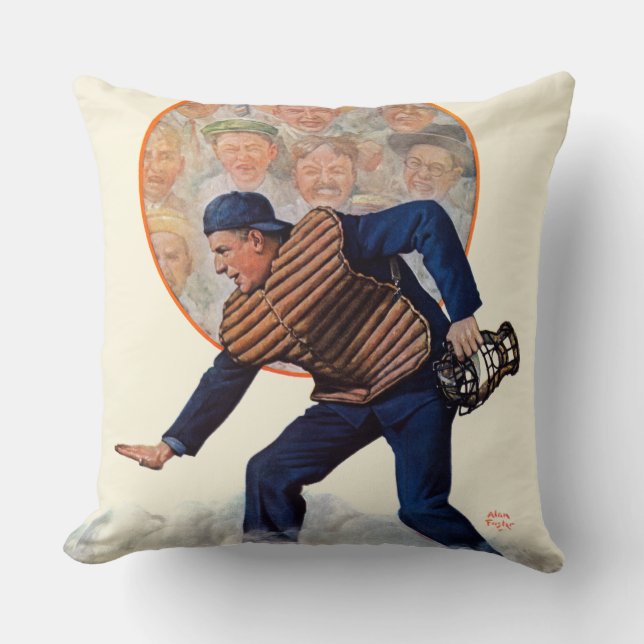 Safe at the Plate Throw Pillow (Front)
