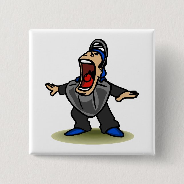 Safe big mouth Umpire Pinback Button (Front)
