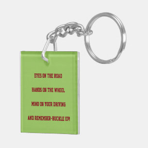 "SAFE DRIVING" KEYCHAIN (SOME REMINDERS)