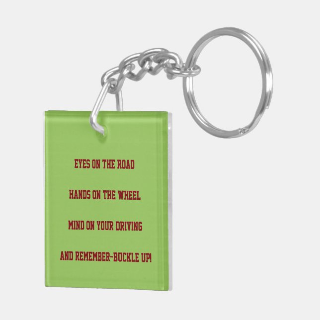 "SAFE DRIVING" KEYCHAIN (SOME REMINDERS) (Back Right)