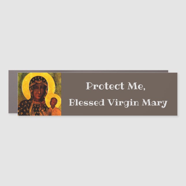 Safe Driving with Blessed Virgin Mary Protection Car Magnet (Front)