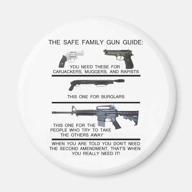 SAFE FAMILY GUN GUIDE MAGNET (Front)