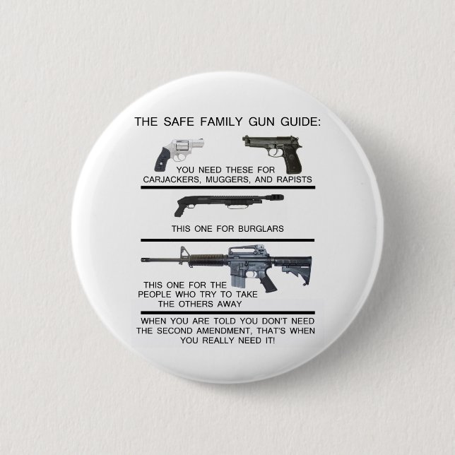 SAFE FAMILY GUN GUIDE PINBACK BUTTON (Front)