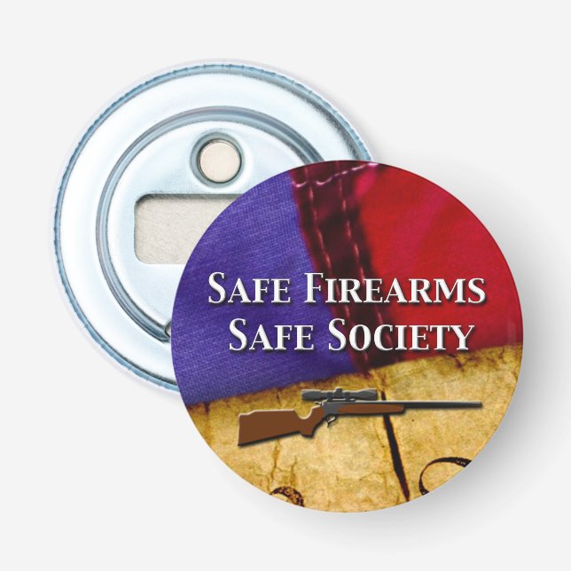 Safe Firearms, Safe Society Bottle Opener (Front)