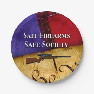Safe Firearms, Safe Society Paper Plates