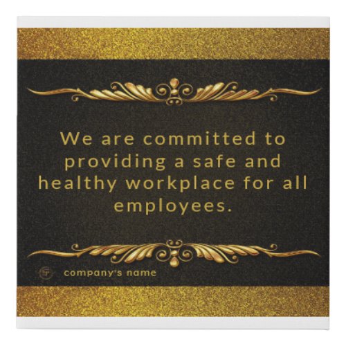 Safe Healthy Workplace Corporate Customizable  Faux Canvas Print