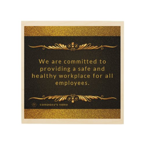 Safe Healthy Workplace Corporate Customizable  Wood Wall Art