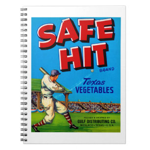 Safe Hit Vintage Lable Art Notebook
