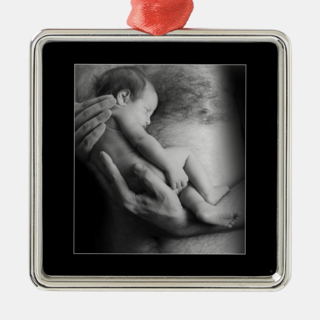 Safe In Daddy's Arms Metal Ornament (Front)