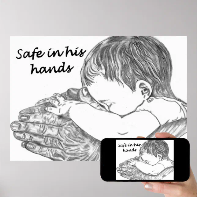 Safe In His Hands Original Artwork By D. Boggs Poster | Zazzle