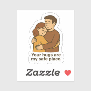 Safe Place Hug Couple Sticker