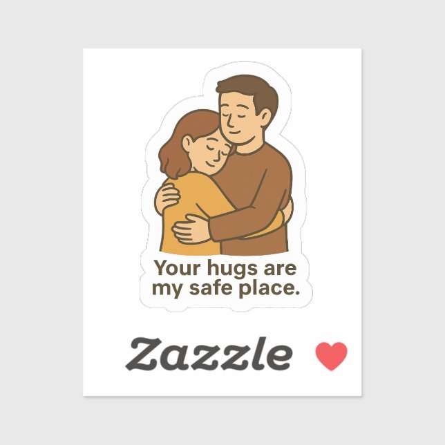  Safe Place Hug Couple Sticker (Sheet)