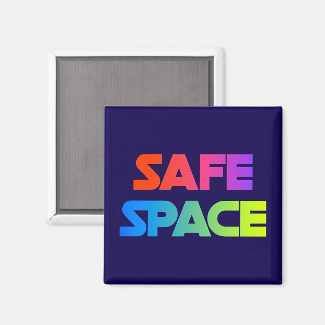 SAFE SPACE – Bold Rainbow Magnet (Front/Back)