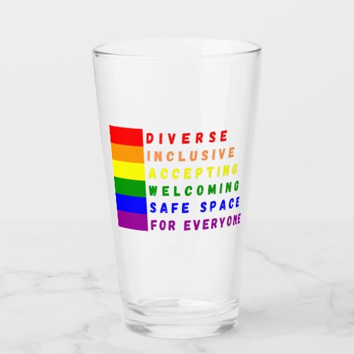 Safe Space design for your Lgbtq community gift  Glass